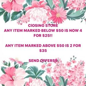 HUGE SALE! NEED TO CLOSE THE STORE BEFORE FEBRUARY